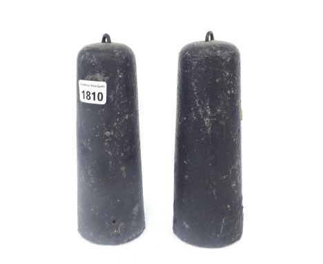 Pair of cast iron longcase clock weights (2)