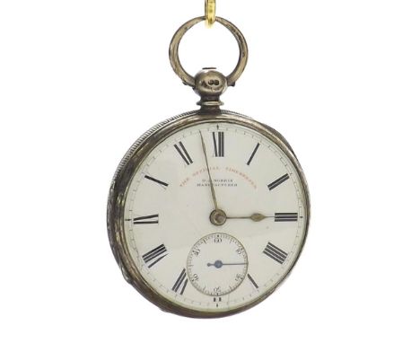 Coventry made silver fusee lever pocket watch, London 1875, the movement signed H.J. Norris, Coventry, no. 30168, with compen