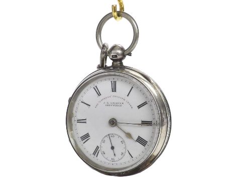 J.G Graves 'The Express' English lever silver pocket watch, Chester 1899, movement no. 439742 with reversing pinion, signed d