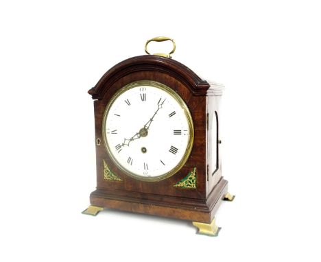 Good English mahogany single fusee bracket clock, the foliate engraved back plate signed Josiah Kent, Cock Hill, Ratcliff, th