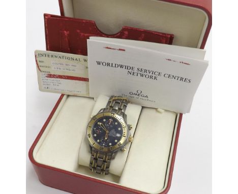 Omega Seamaster Professional Chronometer titanium and gold automatic chronograph gentleman's bracelet watch, ref. 2296.80.00,