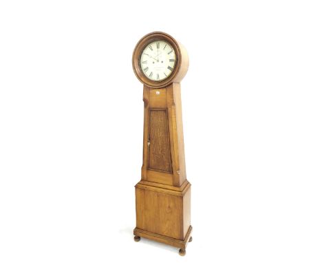 Walnut and oak eight day longcase clock, the 14" cream dial signed John Blaylock, Carlisle with subsidiary seconds dial, the 