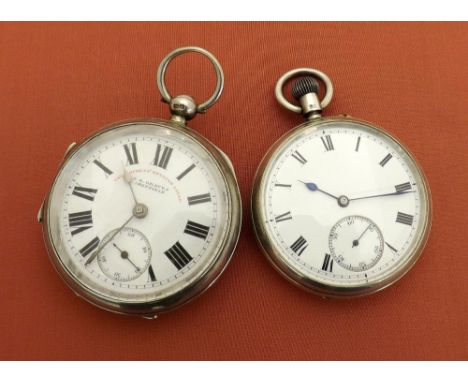 J.G. Graves 'The Express English Lever' silver engine turned pocket watch, signed movement with reversing pinion, no. 774716,