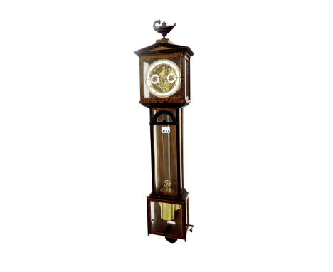 Fine small contemporary rosewood and ebony bound Laterndluhr Vienna regulator wall clock, the movement with month duration, d