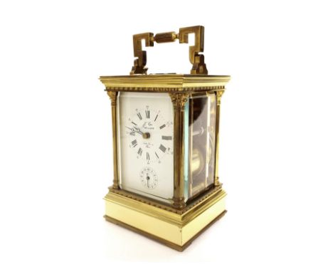 Good French contemporary repeater carriage clock striking on a gong, signed L'Epee, Fondee en 1839, Sainte Suzanne, France to