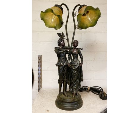 ART NOUVEAU STYLE FIGURE LAMP 60CMS (H) APPROX