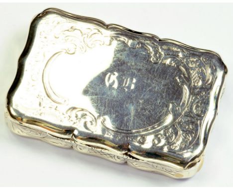 A VICTORIAN SILVER SNUFF BOX, BIRMINGHAM 1845, 2OZS 10DWTS