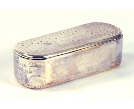 A FRENCH SILVER SNUFF BOX, ENGINE TURNED, CONTROL MARK, MID 19TH CENTURY, 1OZ