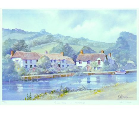 K.W. BURTON - VIEWS IN DERBYSHIRE AND THE NORTH OF ENGLAND (6) AND ANOTHER BY NEIL GRAHAM, ALL REPRODUCTIONS PRINTED IN COLOU