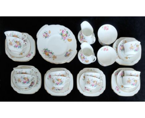 A COALPORT BONE CHINA JUNETIME PATTERN TEA SERVICE