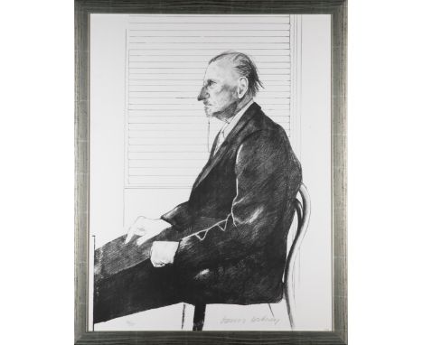 David Hockney*, Portrait of Felix MannDavid Hockney*, (*1937)Felix Mann. Lithografie auf Arche Papier. Aus einer Edition von 