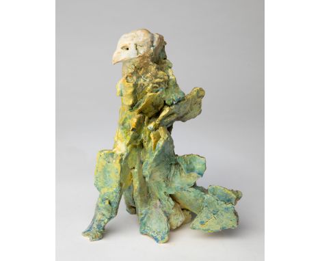 Carmen Dionyse, Sculpture with bird-like headCarmen DionyseSkulptur. Steinzeug. Aus unregelmäßig Elementen montierte Form mit