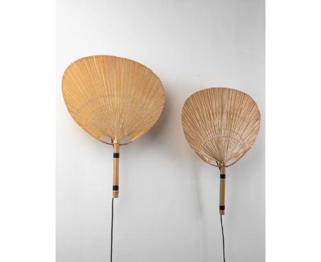 Ingo Maurer, Design M, 2 Wall Lamps UchiwaIngo MaurerDesign M, MünchenDesign 1970s2 Wandleuchten Modell Uchiwa. Entwurf 1970e