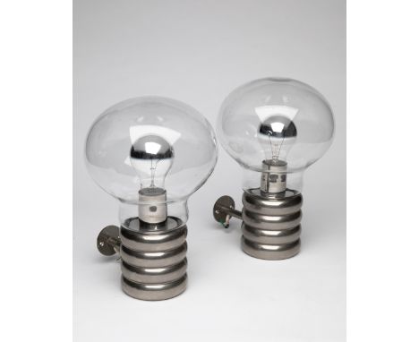 Ingo Maurer, Design M, 2 Wall Lamps BulbIngo MaurerDesign M, Ingo Maurer, MünchenDesign 19662 Wandleuchten Modell Bulb. Entwu