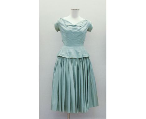 Christian Dior, duckegg blue two piece afternoon ensemble, 1956/57Christian Dior1956/57Christian Dior. 1956/57. Enteneiblaues