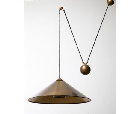 Florian Schulz, Counterweight Pendant Lamp KeosFlorian SchulzFlorian Schulz GmbHDesigned 1960/70sSeilzug Pendelleuchte mit Ge