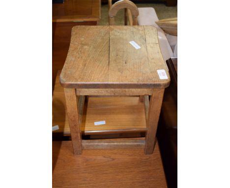 LIGHT OAK SCRUBBED TOP STOOL, 30CM WIDE