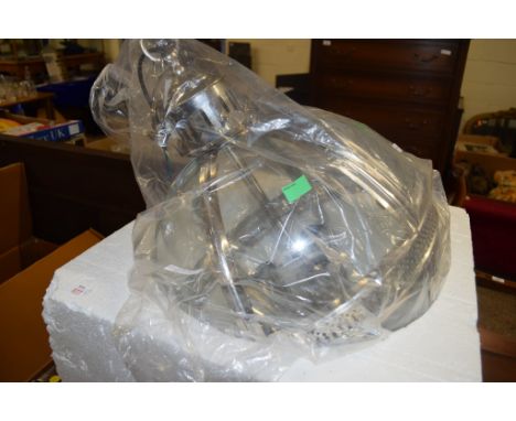 PAIR OF MODERN HANGING LIGHT FITTINGS, APPROX 46CM DIAM