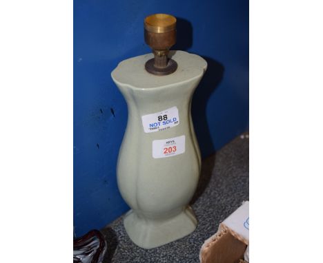CELADON GLAZED LAMP BASE