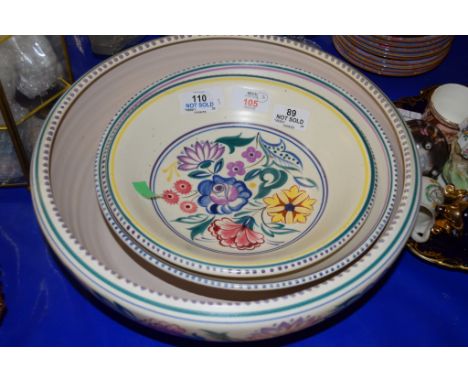 THREE POOLE POTTERY BOWLS