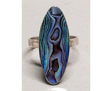 SILVER AND PAUA SHELL RING 3.8G SIZE O