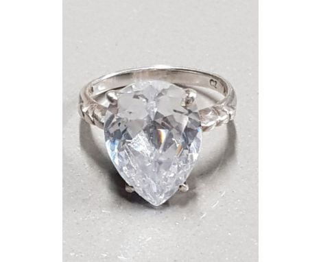 NICE SILVER AND CZ RING SIZE N GROSS WEIGHT 6G