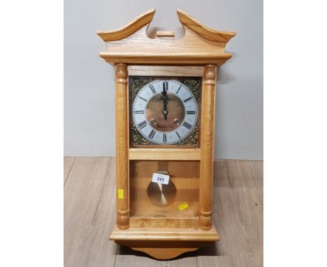 REPRODUCTION WESTMINSTER CHIME WALL CLOCK WITH PENDULUM