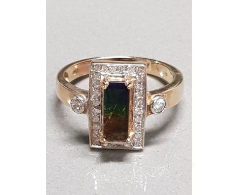 9CT YELLOW GOLD MYSTIC TOPAZ RING SIZE N WEIGHT GROSS 3G