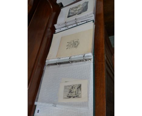 Collective 1920s French Nude and other prints in two ring binders 