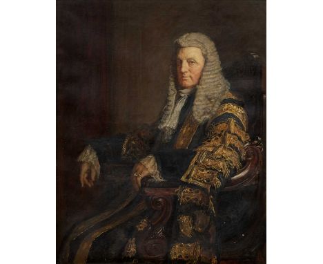 John Everett Millais (1829-1896)Portrait of William Baliol Brett, First Viscount Esher (1815-1889), fully robed and seated in