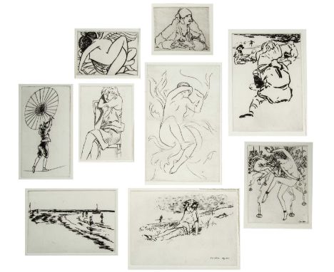  Charles Sykes (1875-1950)Etchings, various subjects and including duplicates, approximately twenty two in total, all unframe