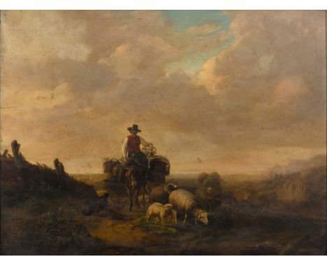 19th century English schoolReturning Home, oil on panel, 44 x 58cm