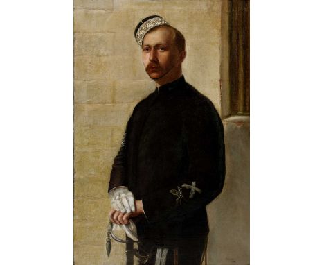C * Marten (19th century)Portrait of a French infantryman, signed and dated 1897 (?), oil on canvas, 90 x 60cm