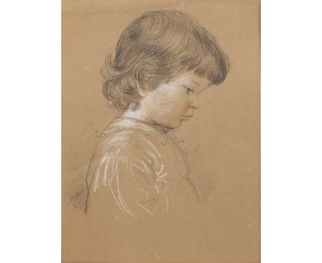 English school (late 19th/early 20th century)Head and shoulders portrait of a child, indistinctly signed, pencil and colour c