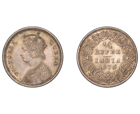 The Uniform Coinage of India, British Imperial Period, Victoria, silver Quarter-Rupee, 1875, Bombay, crowned and robed bust l