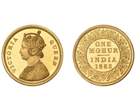 An exceptional original Proof Mohur, 1862   The Uniform Coinage of India, British Imperial Period, Victoria, original gold Pr