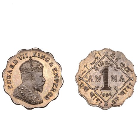 The Uniform Coinage of India, British Imperial Period: Patterns, Edward VII, original Pattern Anna, 1906, presumed Bombay, in