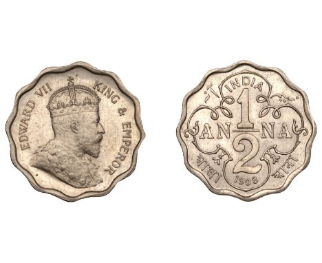 The Uniform Coinage of India, British Imperial Period: Patterns, Edward VII, original cupro-nickel Pattern Half-Anna, 1908, C