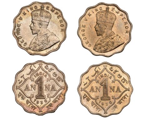 The Uniform Coinage of India, British Imperial Period, George V, cupro-nickel Annas (2), both 1936, Bombay, crowned bust left