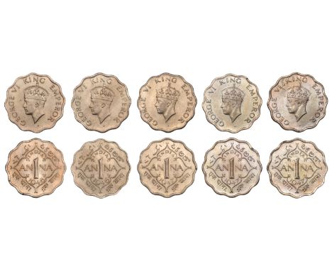The Uniform Coinage of India, British Imperial Period, George VI, cupro-nickel Annas (5), 1946 (2), both type II, Calcutta, c