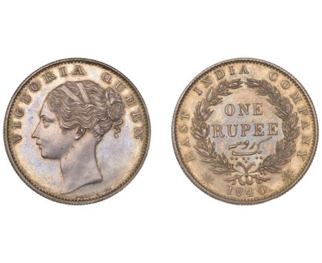 The Uniform Coinage of India, East India Company, Victoria, original silver Proof Rupee, 1840, type I [F/VI], Calcutta, bust 