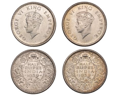 The Uniform Coinage of India, British Imperial Period, George VI, silver Half-Rupees (2), both 1939, type A/I [Prid. type I],