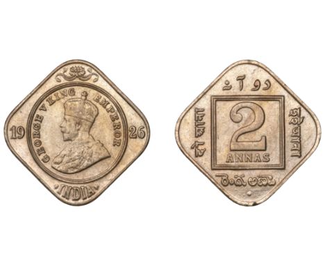 The Uniform Coinage of India, British Imperial Period, George V, cupro-nickel lozenge-shaped 2 Annas, 1926, Bombay, crowned a