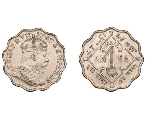 The Uniform Coinage of India, British Imperial Period: Patterns, Edward VII, original cupro-nickel Pattern Anna, 1906, Bombay
