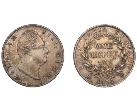 The Uniform Coinage of India, East India Company, William IV, silver Rupee, 1835, type A/I, Calcutta, bust left, rs [Robert S