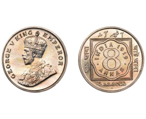 The Uniform Coinage of India, British Imperial Period, George V, original cupro-nickel Proof 8 Annas, 1919, Bombay, crowned a