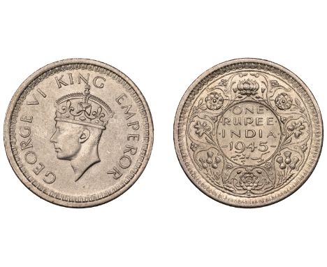 The Uniform Coinage of India, British Imperial Period, George VI, silver Rupee, 1945l, type C/VI, Lahore, smaller crowned bus