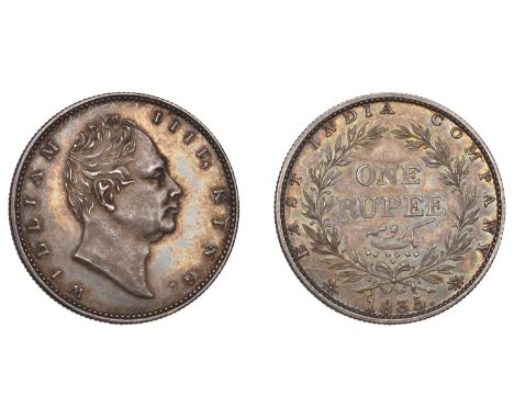 The exceptionally rare 1835-dated Pattern Rupee of Bombay, provenanced to 1889   The Uniform Coinage of India, East India Com
