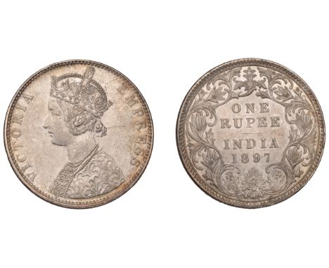 The Uniform Coinage of India, British Imperial Period, Victoria, silver Rupee, 1897b, type C2/I, Bombay, crowned and robed bu