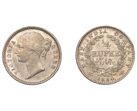 The Uniform Coinage of India, East India Company, Victoria, silver Quarter-Rupee, 1840 [1850-62], type II/I mule [A/III], Cal
